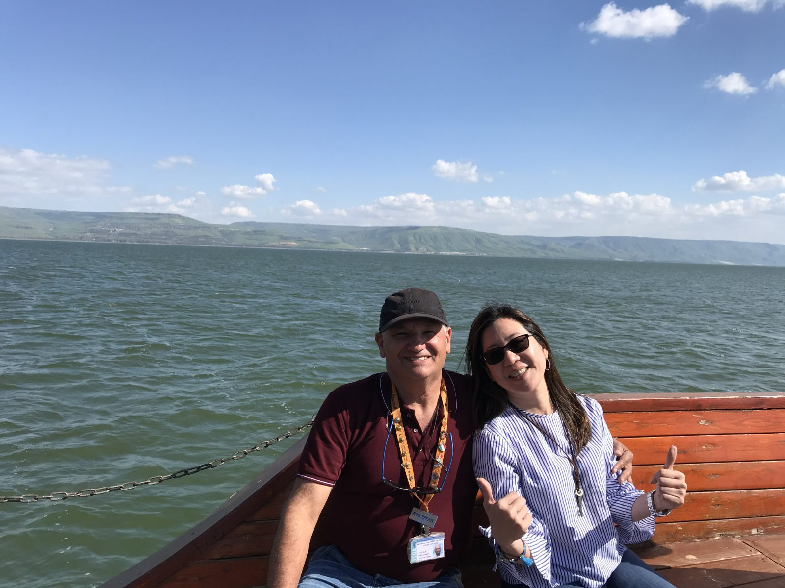 Moti Efrati guiding on the Sea of Galilee